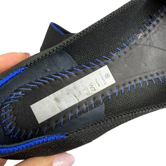 Rothy's The Flat Round Toe Black Slip On Ballet Flats Women's Size 7 - Picture 5 of 9